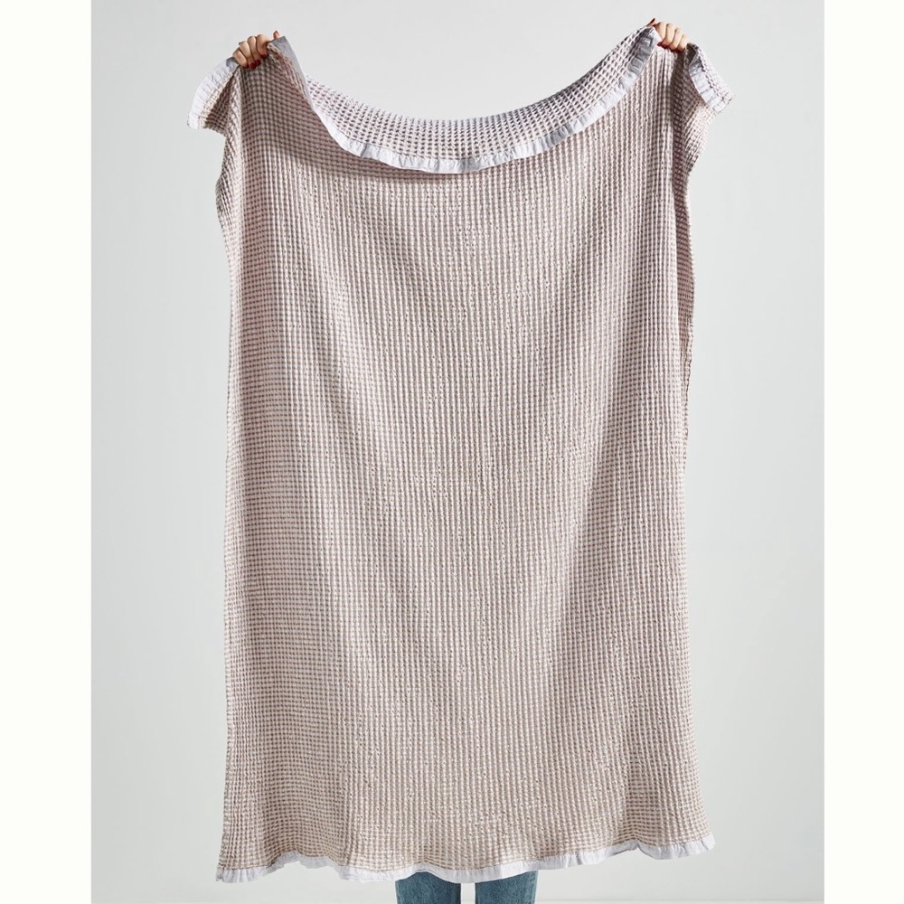 Anthropologie Woven Waffle Throw Blanket